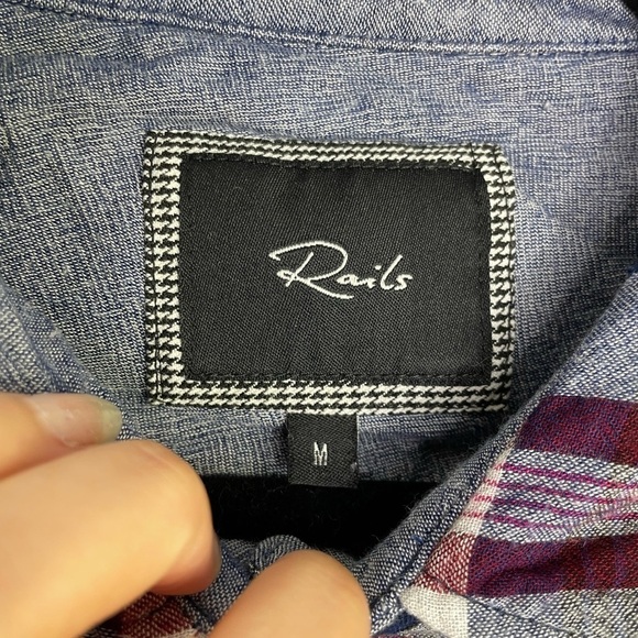 Rails KENDRA Plaid Button Down Shirt Flannel Tencel, Size M - Picture 4 of 7